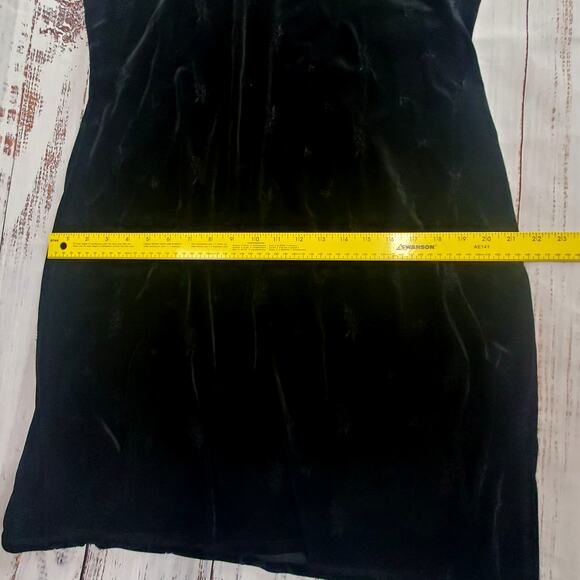 Vtg Molly Malloy 16 Black Crushed Velvet Party Dress Whimsigoth Floral Embossed - Picture 13 of 14